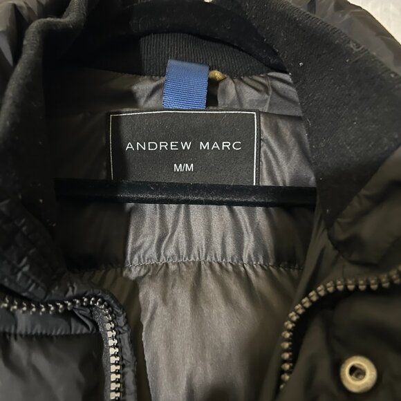 Men's Black Puffer Jacket, Size Medium by Andrew Marc - Picture 3 of 5